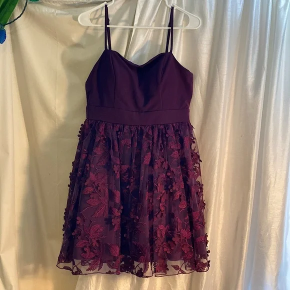 TRIXXI brand dark purple spaghetti strap dress - Picture 1 of 4